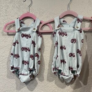 Adorable Kate Quinn Tractor Print Baby Rompers